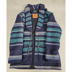 Midwest Garment Co. Wool Blend Jacket size S/M Aztec Western Striped VTG Desert